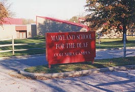 [photo, Maryland School for the Deaf, Columbia Campus entrance, Columbia, Maryland]